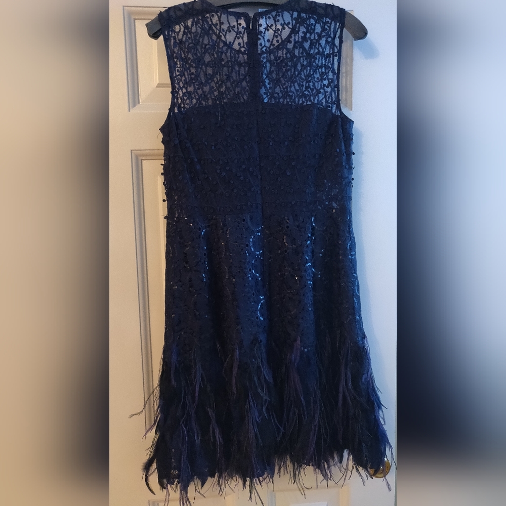Elie Tahari dress with feathers